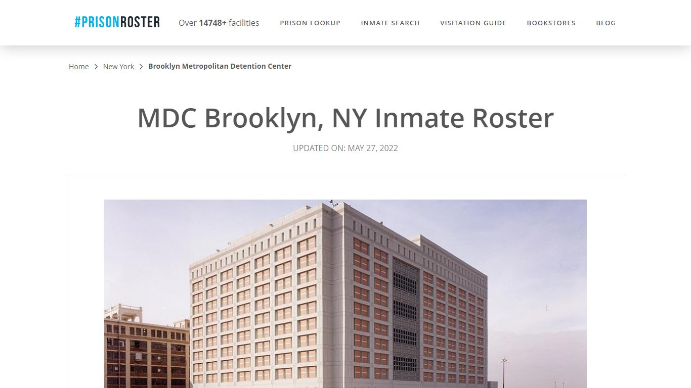 MDC Brooklyn, NY Inmate Roster - Prisonroster